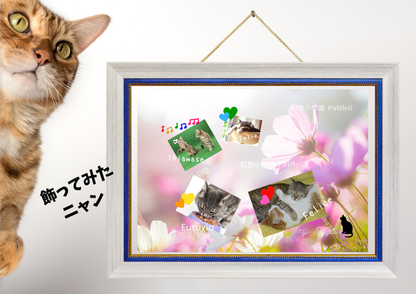 【A】布製 ポスター「南欧パティオ  猫ちゃんたちの楽しい日常ライフ」