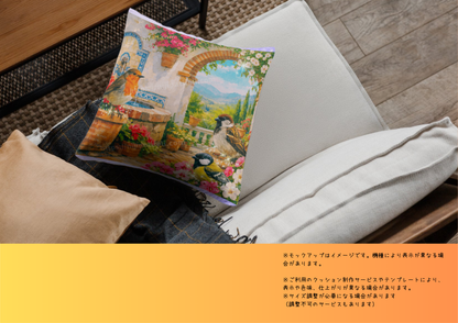 【A】デジタルアート A4【🌈南欧パティオ空間】「喜びが舞う３羽の小鳥たちの至福のひと時」