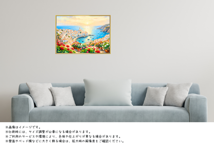 【A】南欧の絶景街並み壁掛け A4「天才画家が愛したカダケス」