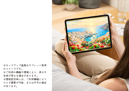 【A】南欧の絶景街並み壁掛け A4「天才画家が愛したカダケス」
