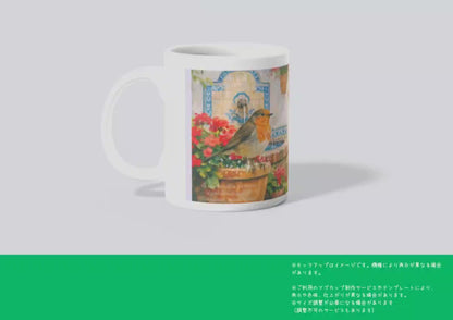 【A】デジタルアート A4【🌈南欧パティオ空間】「喜びが舞う３羽の小鳥たちの至福のひと時」